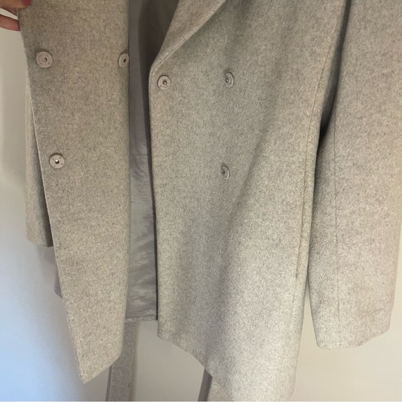 Calvin Klein - Women's Wool Blend Belted Gray Wrap Coat - size 6 - Picture 4 of 8